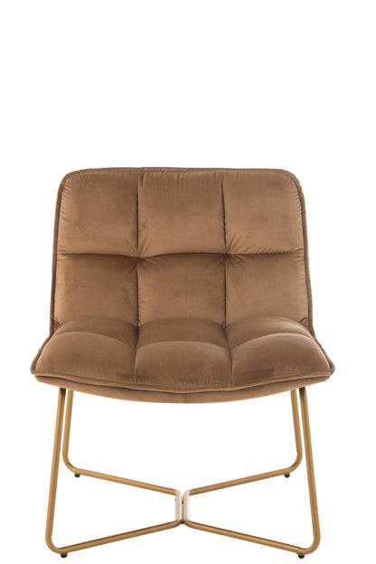 Lounge Chair Lisa Metal/Textile Brown