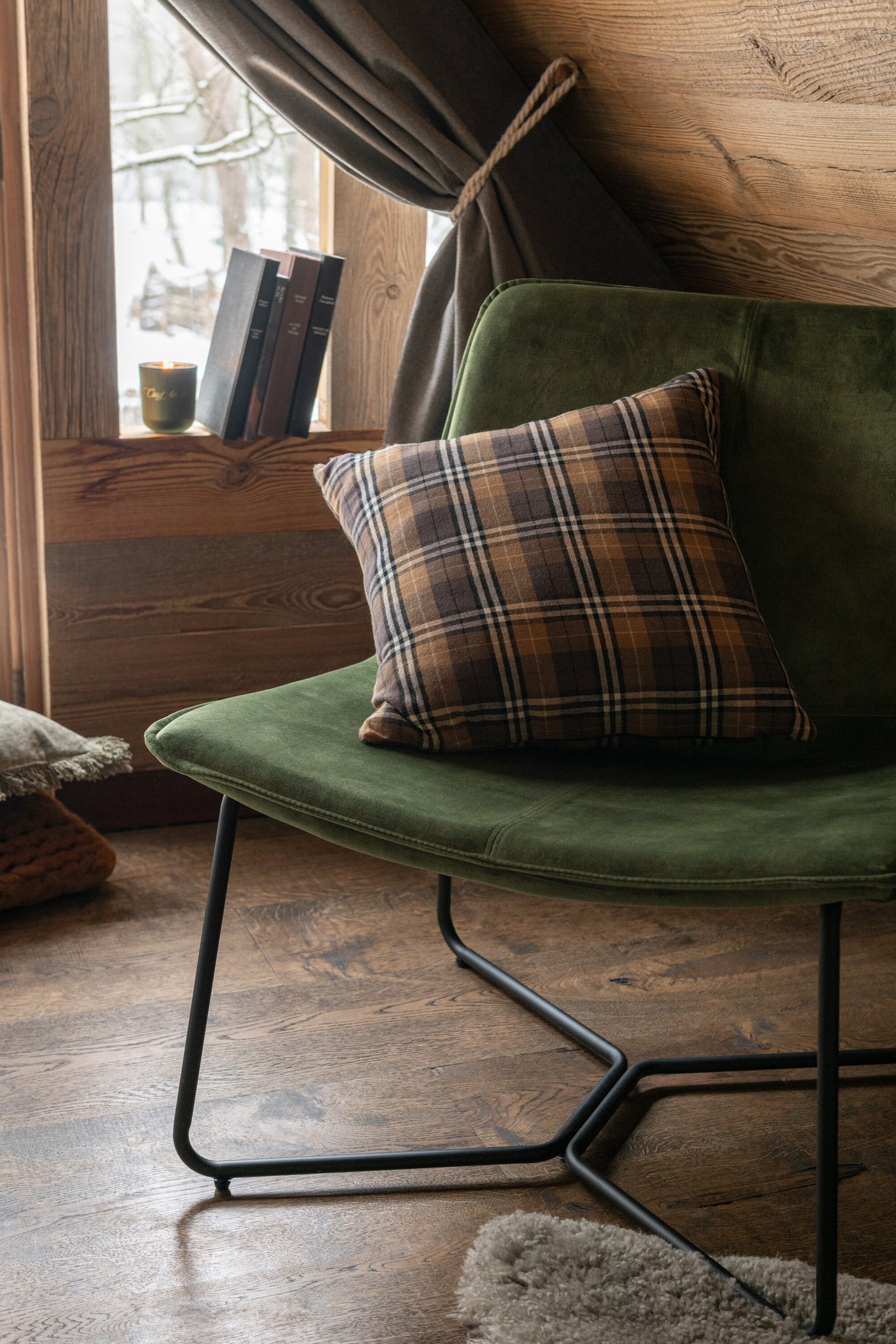 Lounge Chair Isabel Metal/Textile Green