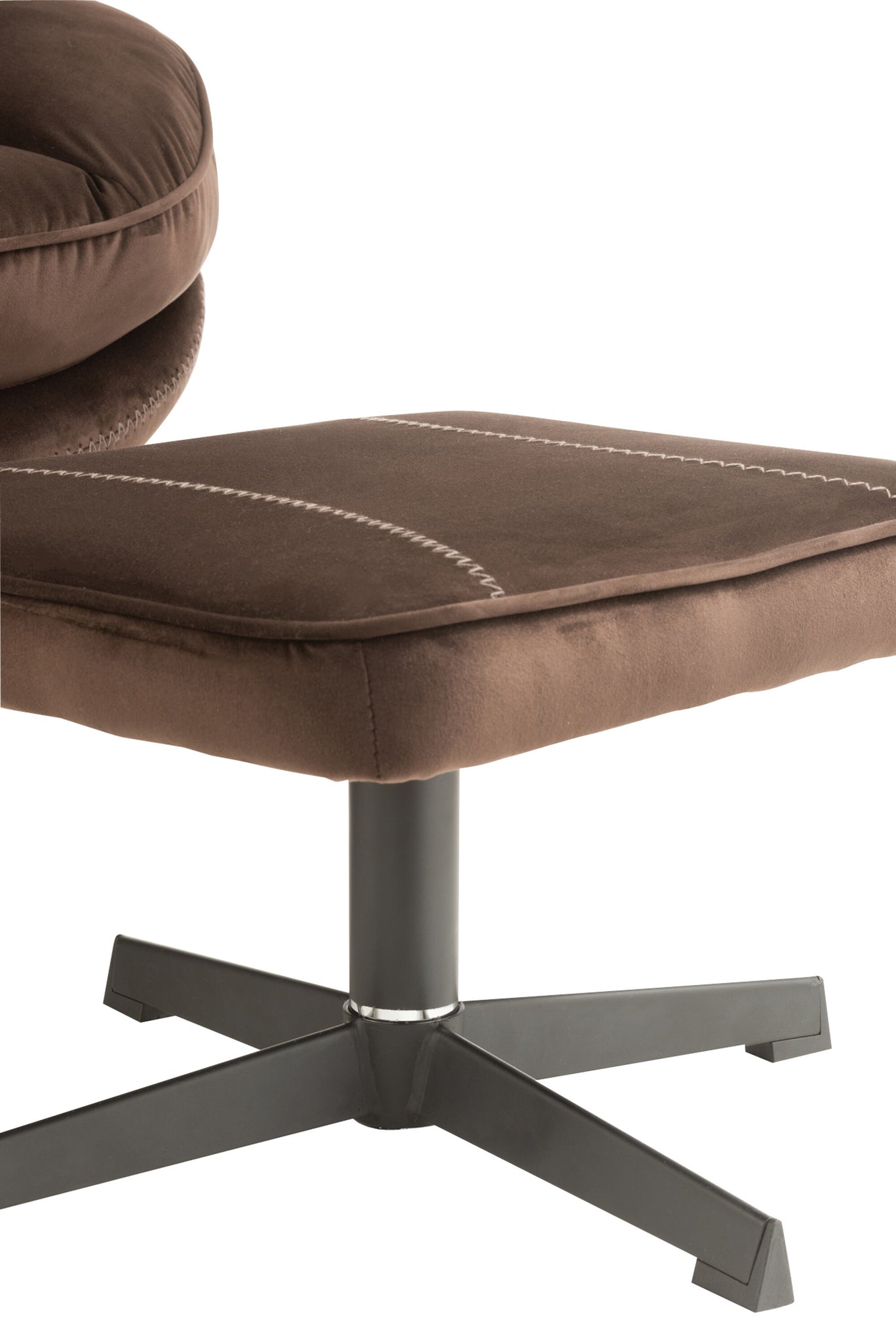 Relax Sofa+ Footstool Metal/Textile Dark Brown