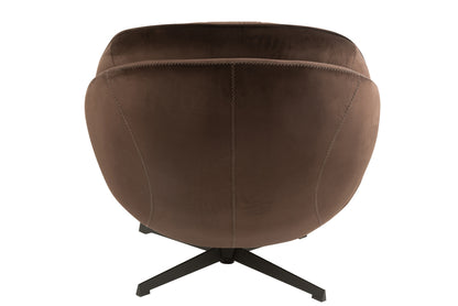 Relax Sofa+ Footstool Metal/Textile Dark Brown