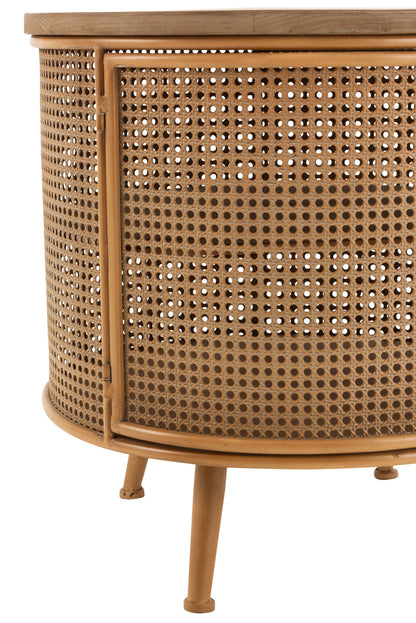 Closet Round Metal/Wood Brown