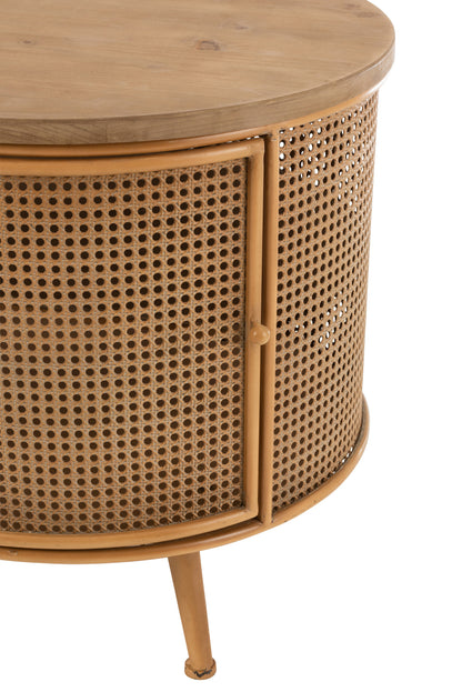 Closet Round Metal/Wood Brown