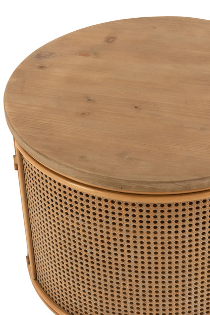 Closet Round Metal/Wood Brown