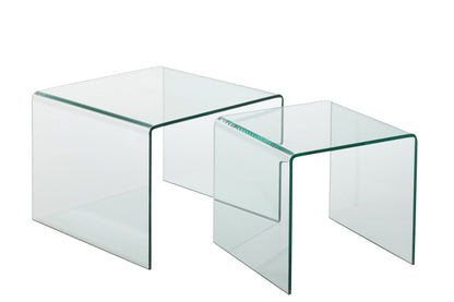 Set Van 2 Sidetable Glass Transparant