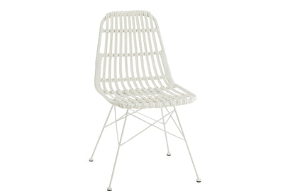 Chair Rachel Outdoors Met/Rattan White