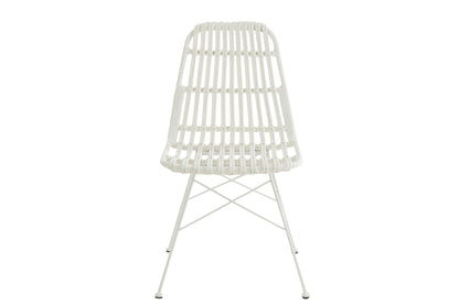 Chair Rachel Outdoors Met/Rattan White