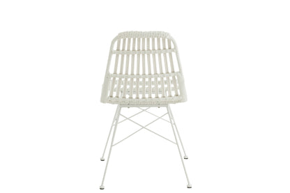 Chair Rachel Outdoors Met/Rattan White