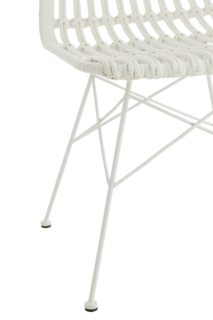 Chair Rachel Outdoors Met/Rattan White