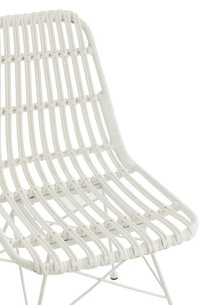 Chair Rachel Outdoors Met/Rattan White