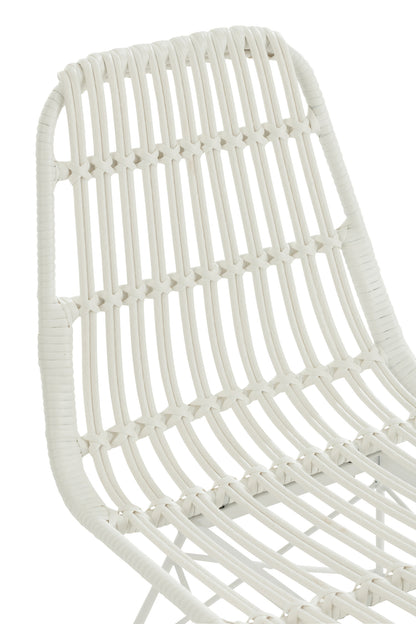 Chair Rachel Outdoors Met/Rattan White