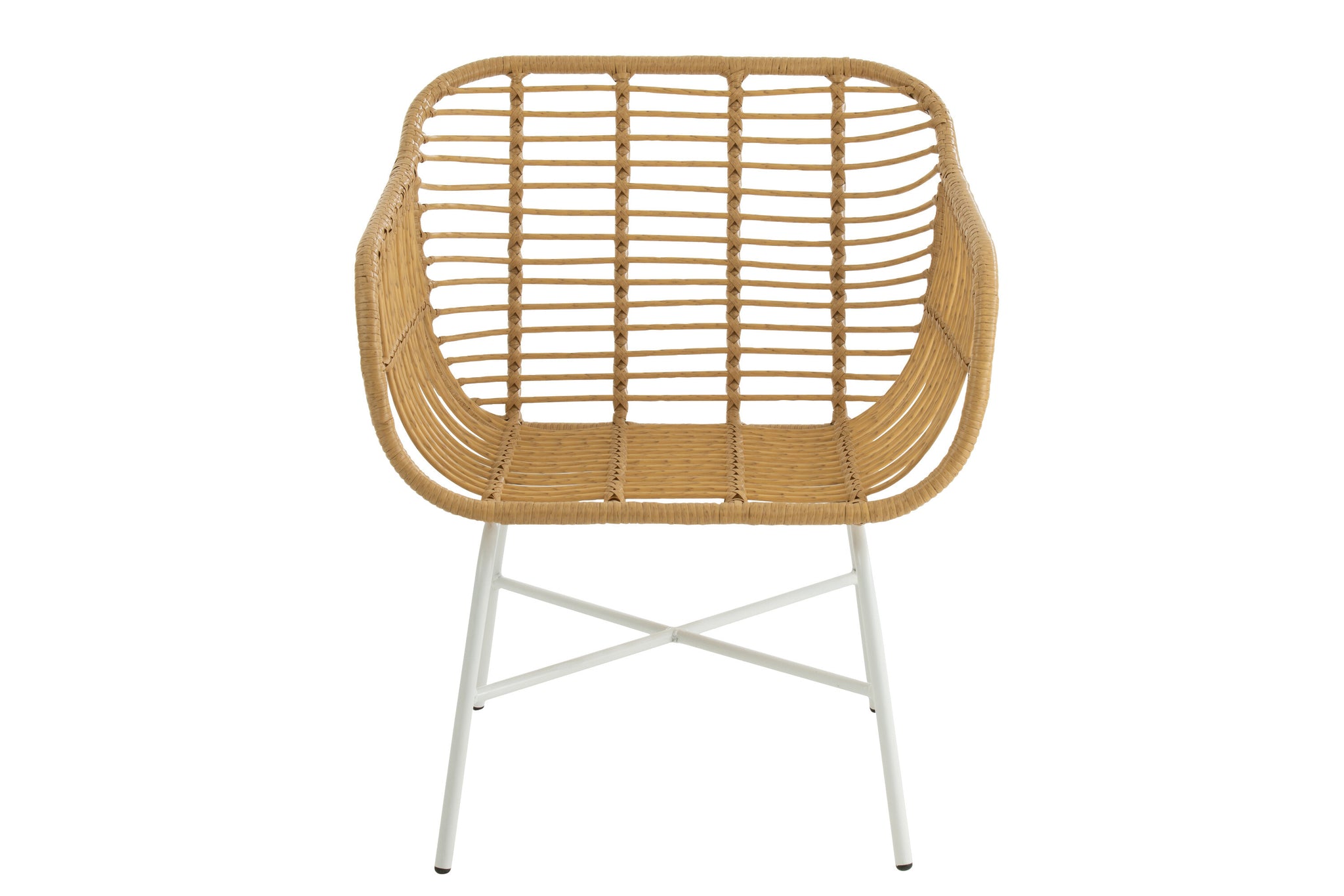 Chair Rachelle Outdoors Met/Rattan Natural/White