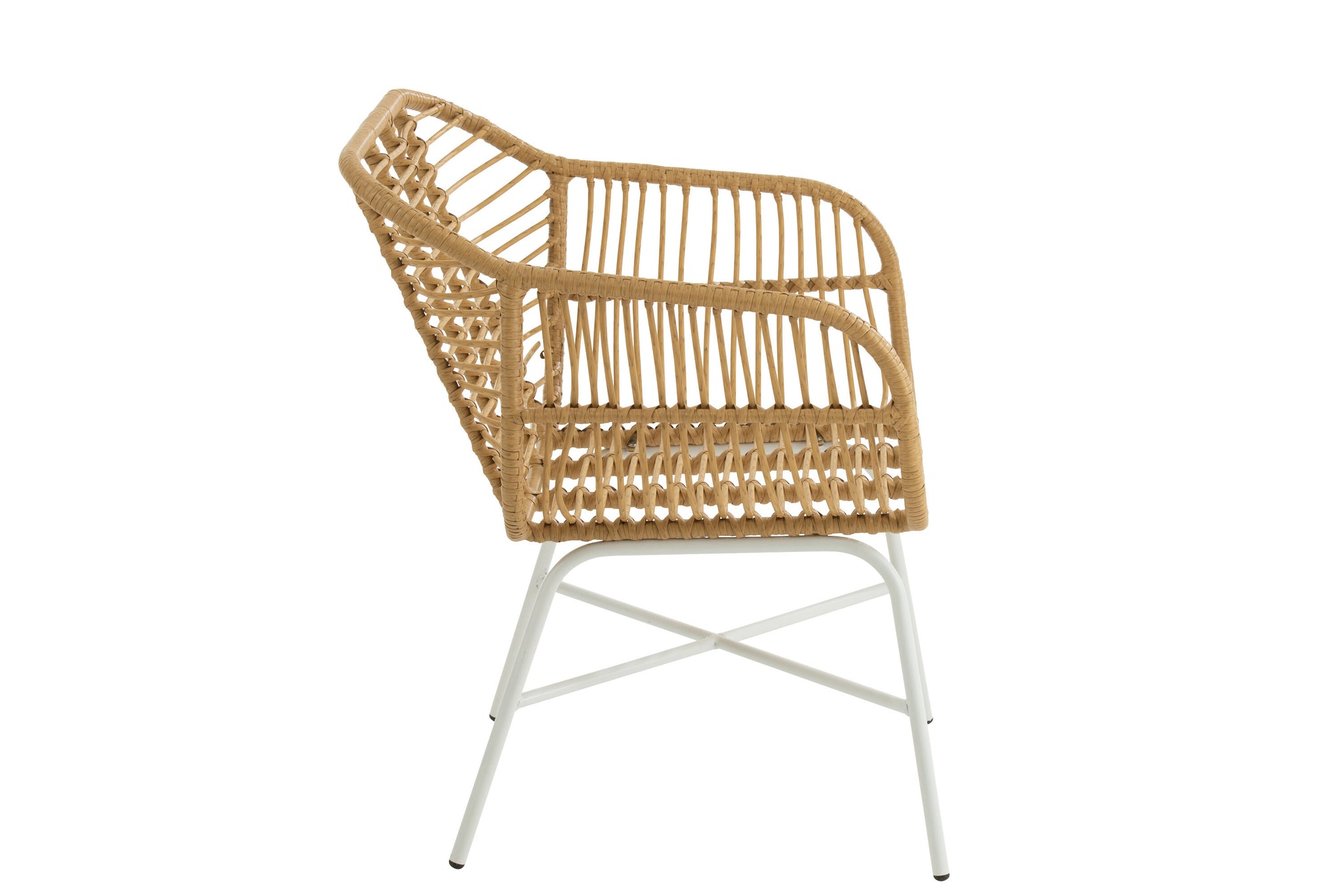 Chair Rachelle Outdoors Met/Rattan Natural/White