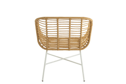 Chair Rachelle Outdoors Met/Rattan Natural/White