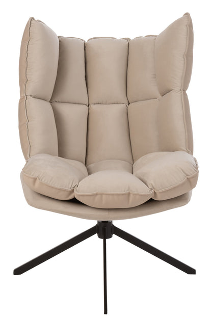 Sessel Relax Kissen auf Gestell Textil/Metall Beige