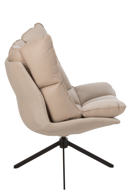 Sessel Relax Kissen auf Gestell Textil/Metall Beige