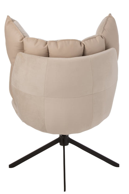 Sessel Relax Kissen auf Gestell Textil/Metall Beige