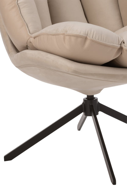 Sessel Relax Kissen auf Gestell Textil/Metall Beige