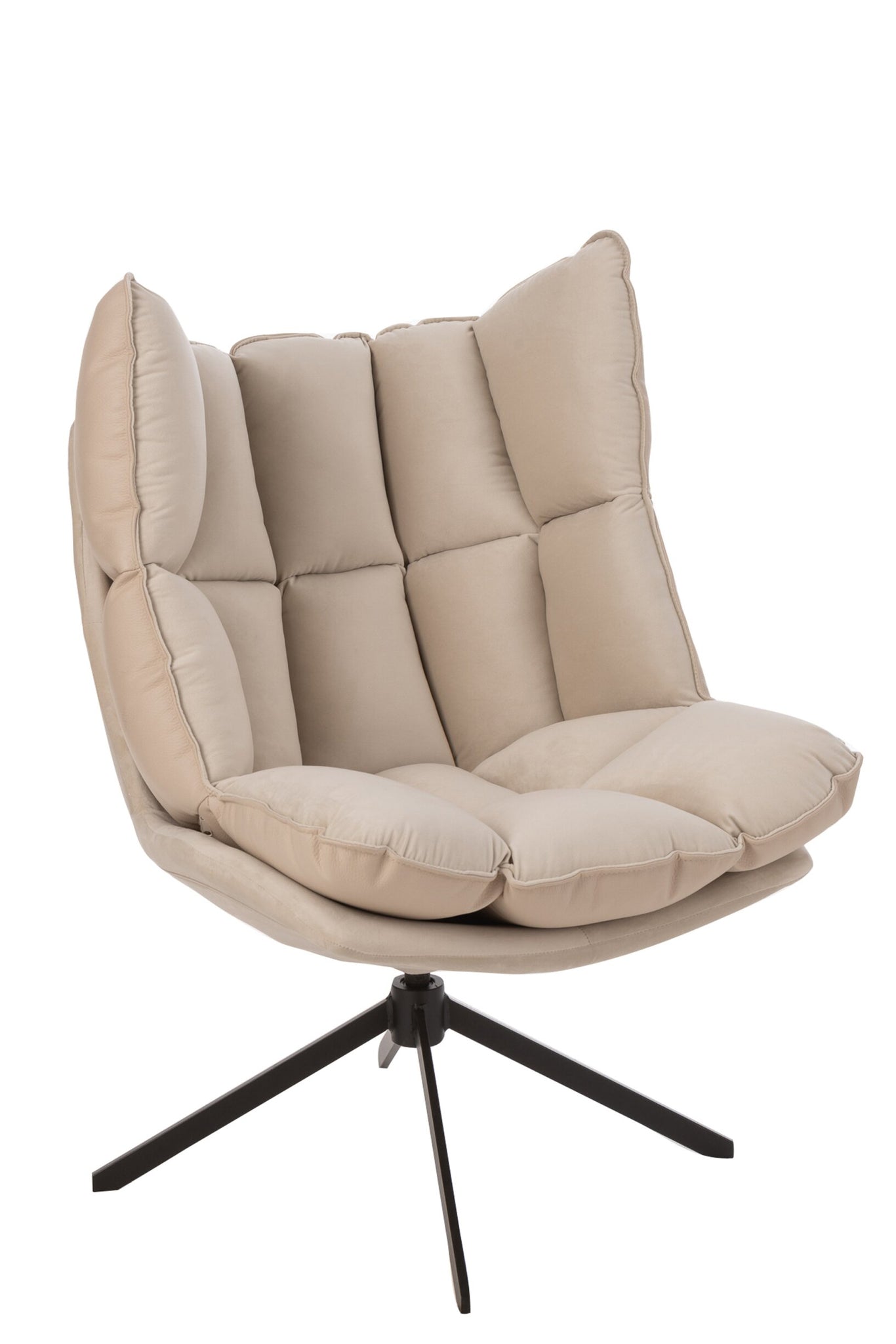 Sessel Relax Kissen auf Gestell Textil/Metall Beige