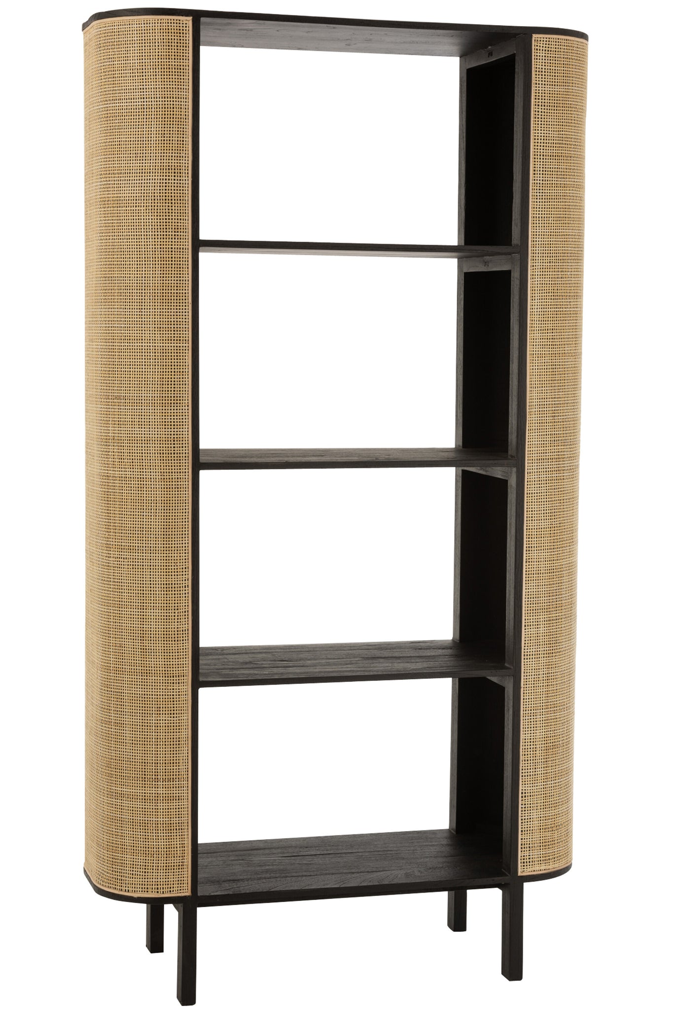 Rack Molly Exotic Wood/Rattan Black