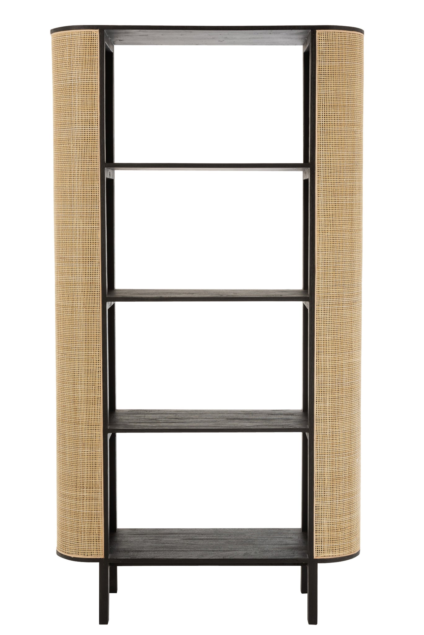 Rack Molly Exotic Wood/Rattan Black