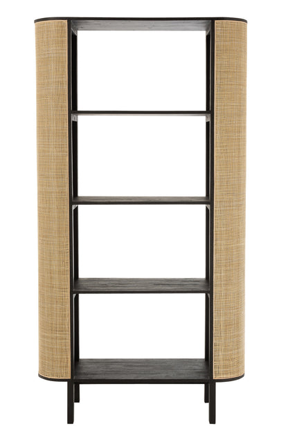 Rack Molly Exotic Wood/Rattan Black