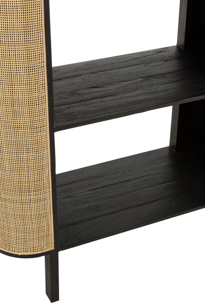 Rack Molly Exotic Wood/Rattan Black