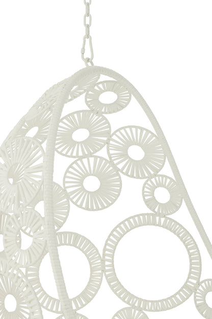 Hanging Chair+Cushions Bula Metal/Reed White