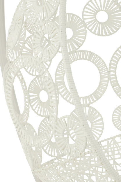 Hanging Chair+Cushions Bula Metal/Reed White