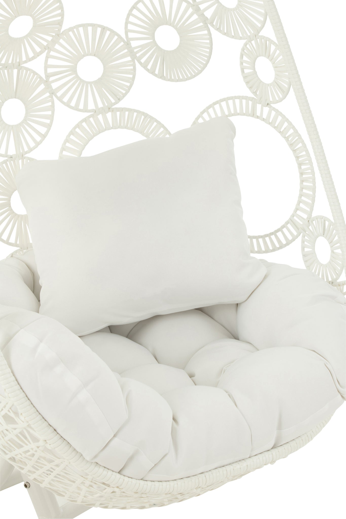 Hanging Chair+Cushions Bula Metal/Reed White