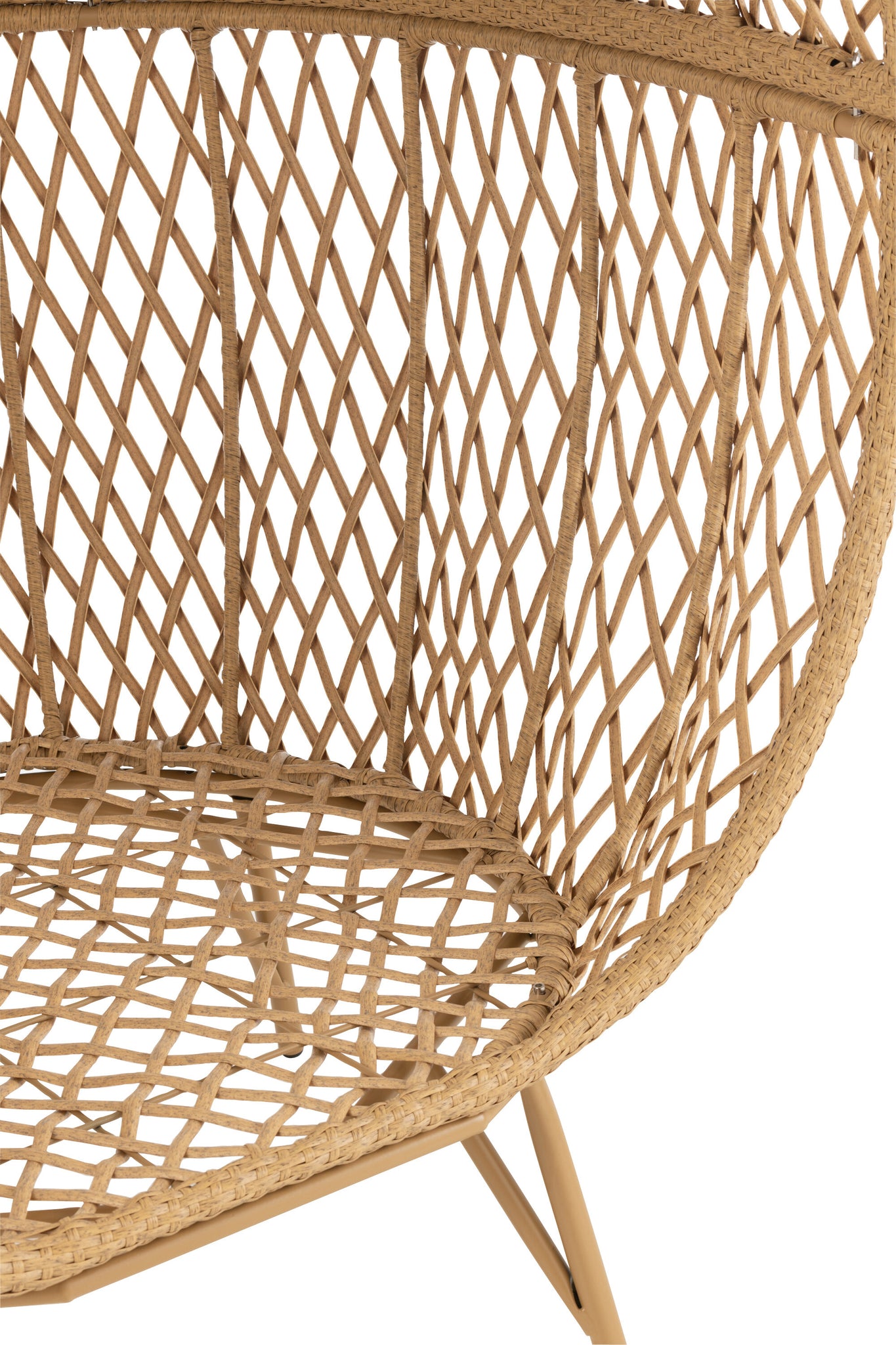 Loungechair+Cushions Eva Metal/Reed Beige