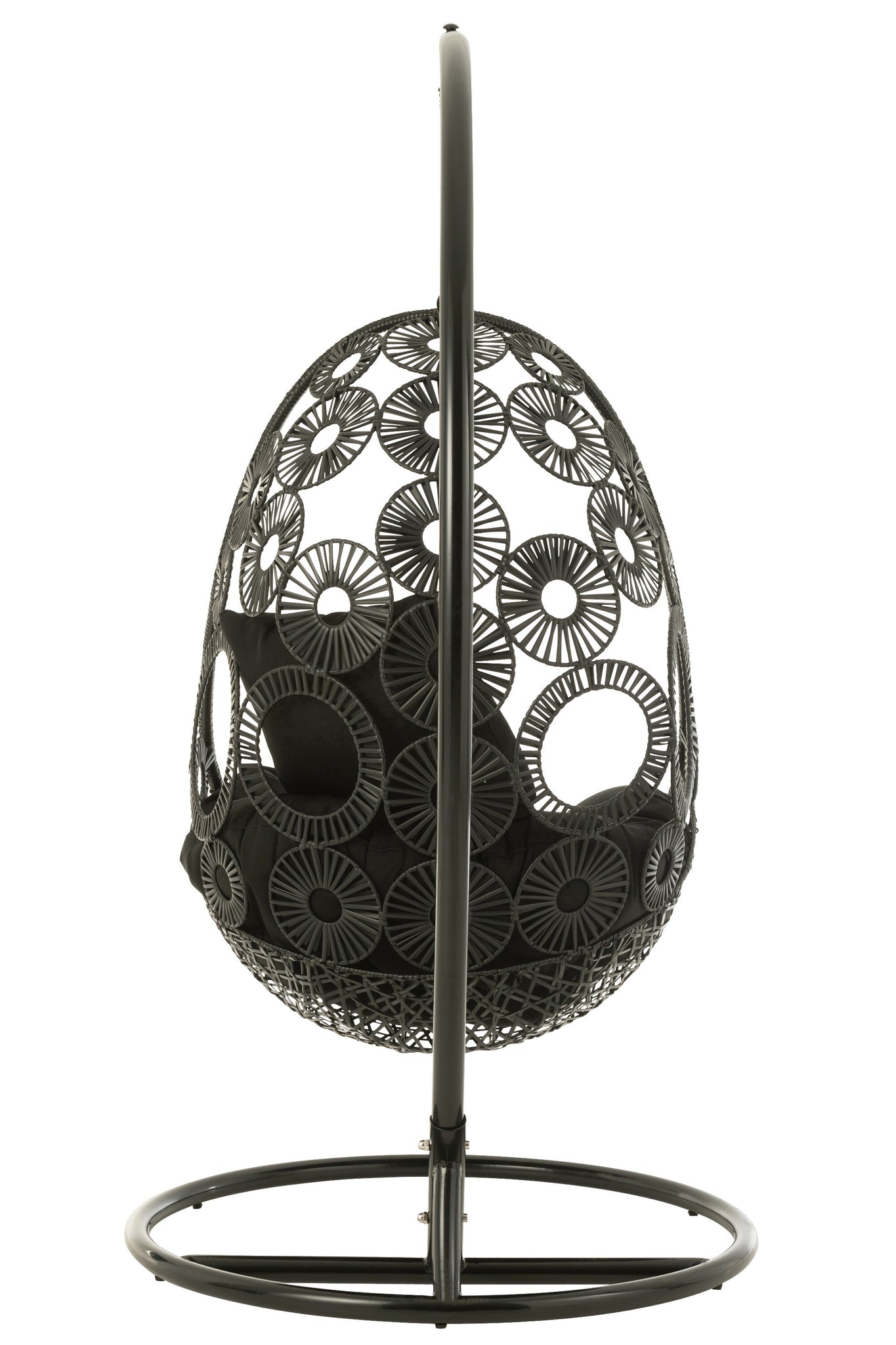 Hanging Chair+Cushions Bula Metal/Reed Black