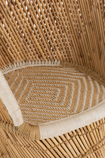 Chair Backrest Bamboo Natural/White Adult