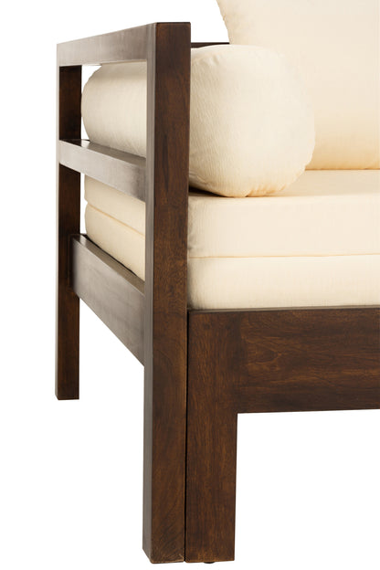 Sofa/Bed Conie Mattress+4Cushions Mango Wood Dark Brown