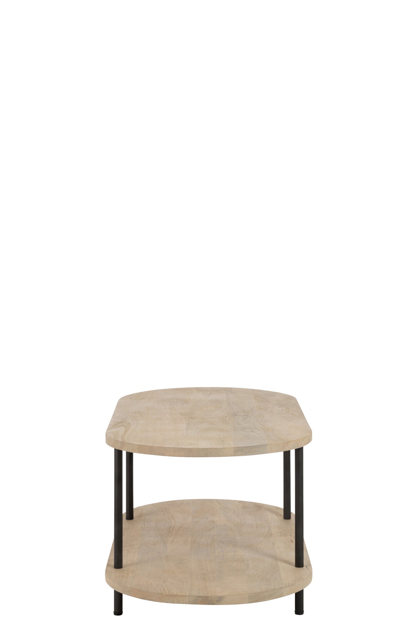 Coffee Table Oval Eli 2Shelves Mango Wood/Iron Natural/Grey