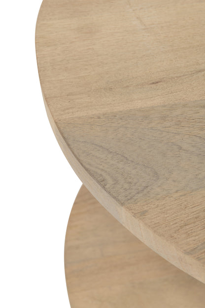 Coffee Table Oval Eli 2Shelves Mango Wood/Iron Natural/Grey