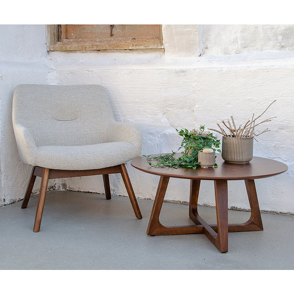 Hellerup Couchtisch – Nussbaumfurnier, ø75×36 cm