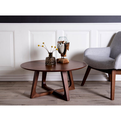 Hellerup Couchtisch – Nussbaumfurnier, ø75×36 cm