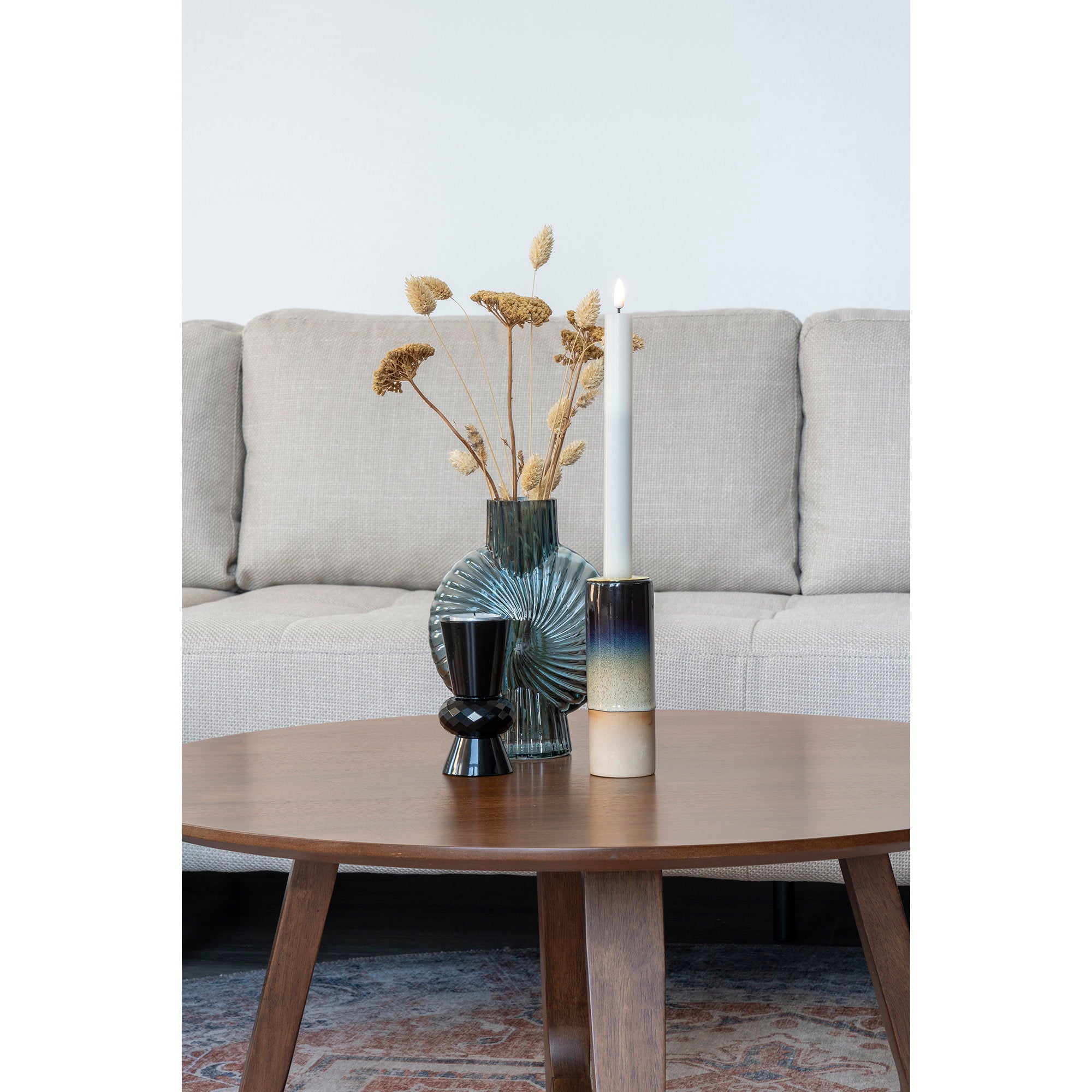 Hellerup Couchtisch – Nussbaumfurnier, ø75×36 cm