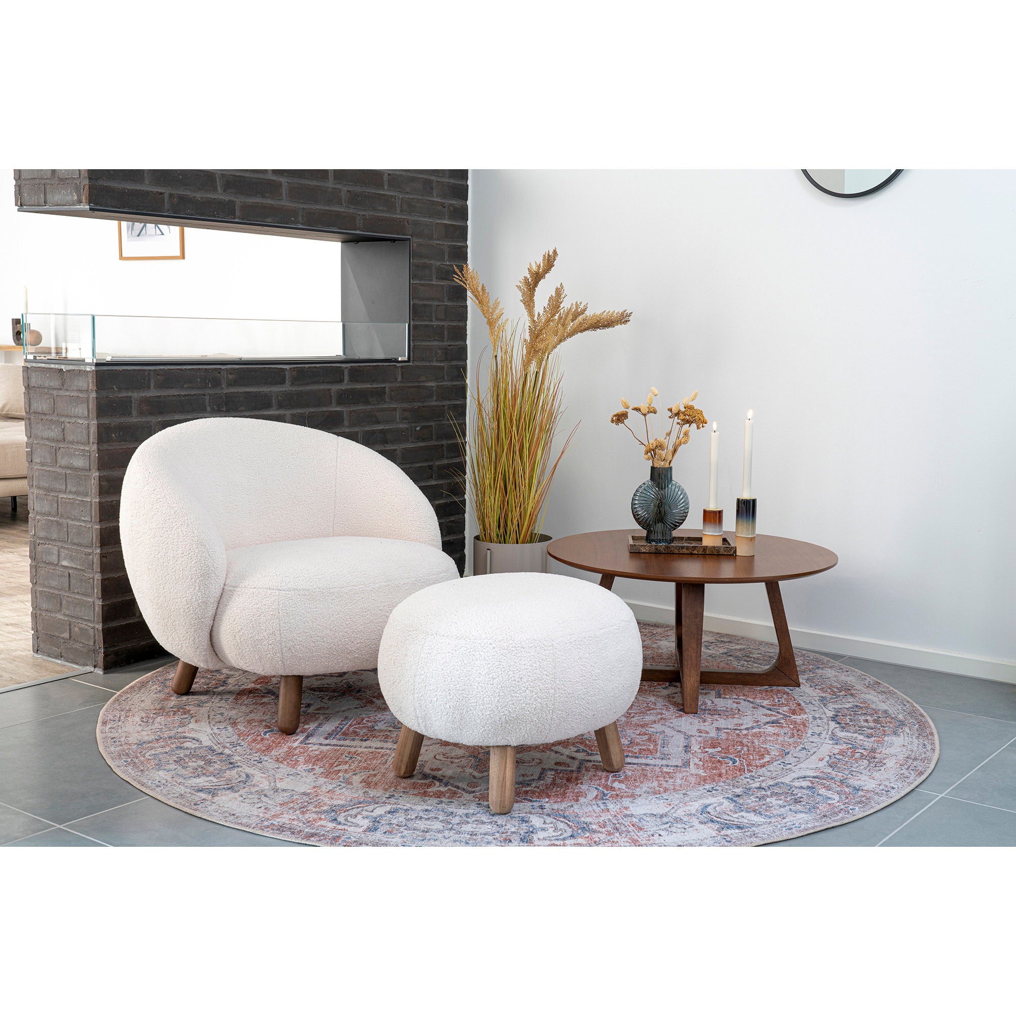Hellerup Couchtisch – Nussbaumfurnier, ø75×36 cm