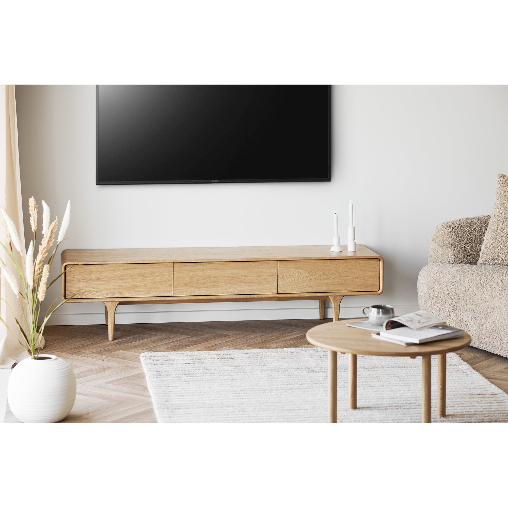 Jena salontafel – eikenhout, naturel, ø70×40 cm