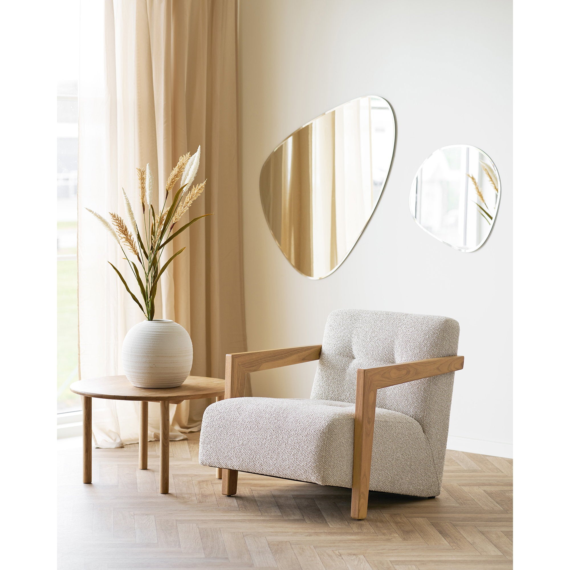 Jena salontafel – eikenhout, naturel, ø70×40 cm