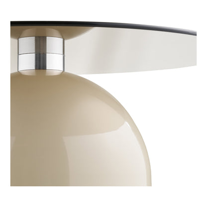 Ravello salontafel – gehard glas/metaal, grijs/beige, ø70×33 cm