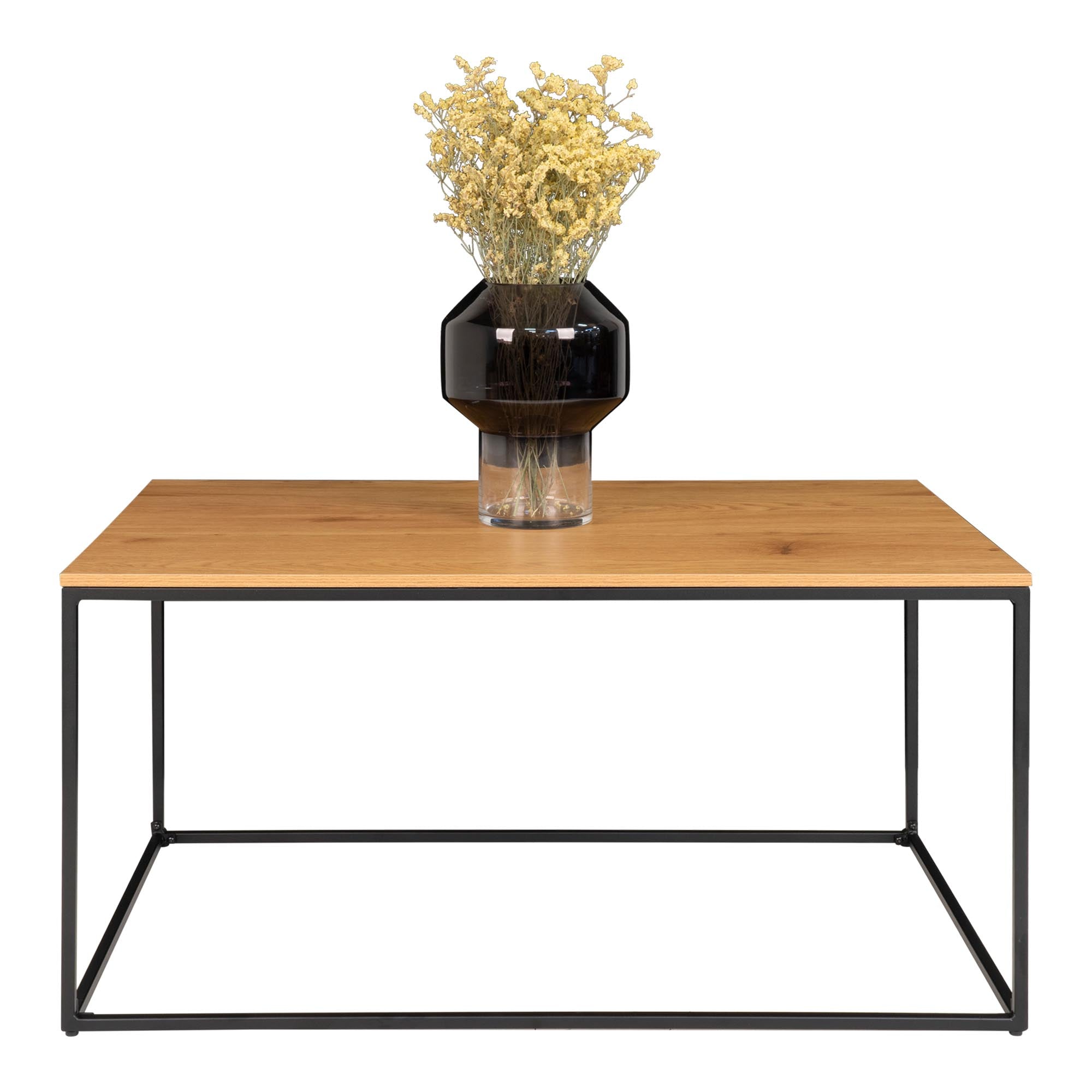 Coffee Table Oak Look Rectangular 90x60x45 cm | Black Frame