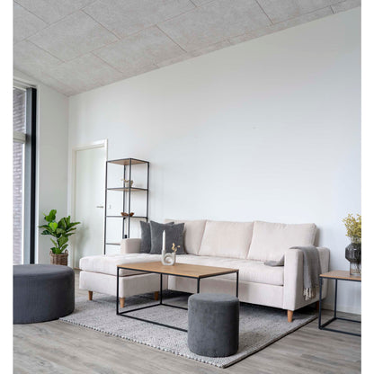 Coffee Table Oak Look Rectangular 90x60x45 cm | Black Frame