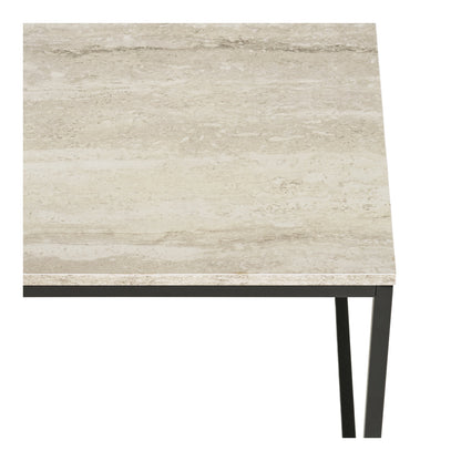 Coffee Table Travertine Look Black Frame 90x60x45 cm