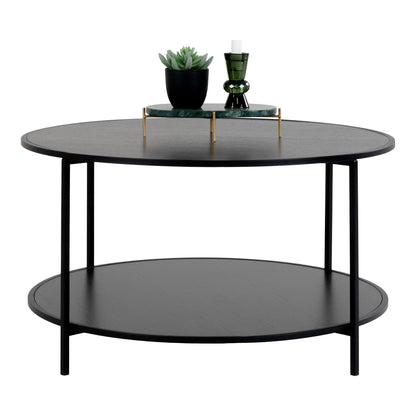 Couchtisch Schwarz Rund Ø80x45 cm | Stahlgestell