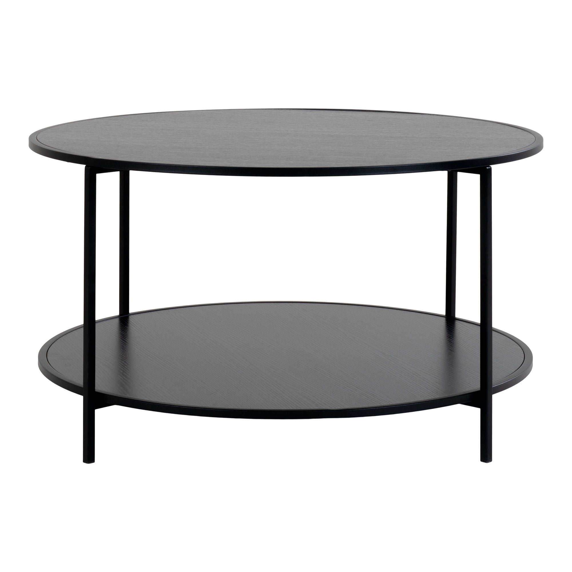 Couchtisch Schwarz Rund Ø80x45 cm | Stahlgestell