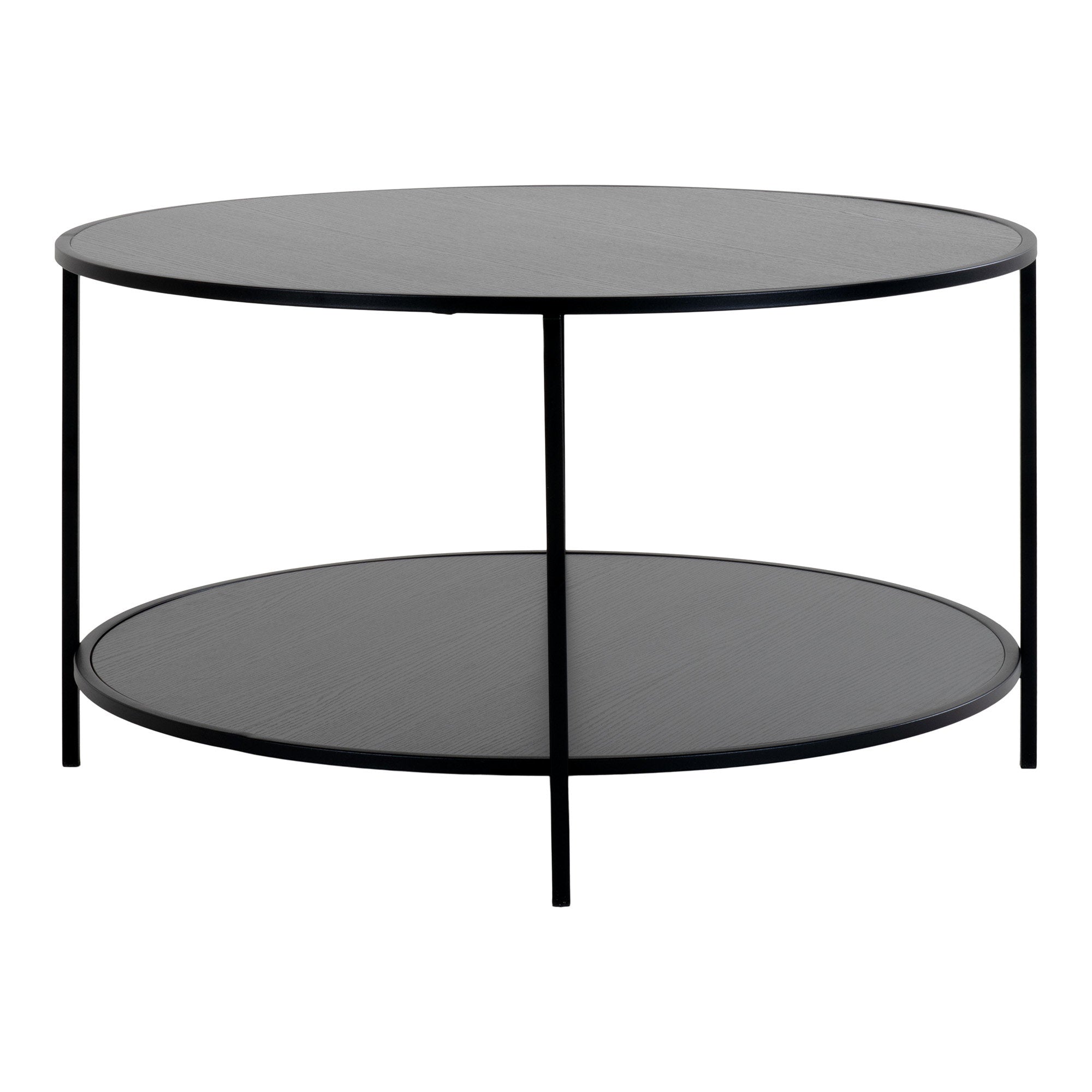 Couchtisch Schwarz Rund Ø80x45 cm | Stahlgestell
