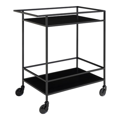 Vita Bar trolley - Bar trolley with 2 shelves, black, black frame 68x40x79 cm