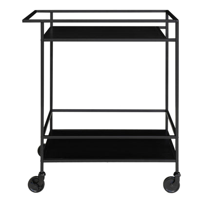 Vita Bar trolley - Bar trolley with 2 shelves, black, black frame 68x40x79 cm